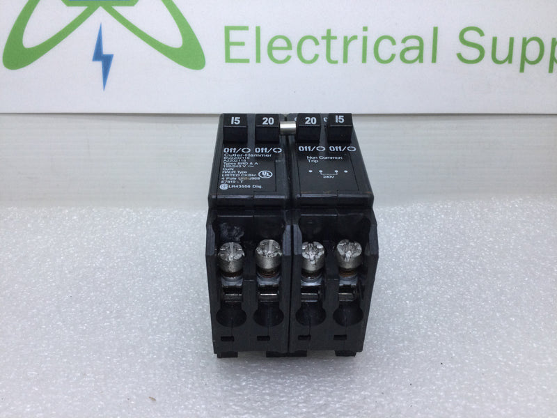 Eaton BQ215220 120/240V 2 Pole 15/20 Amp Quad Circuit Breaker