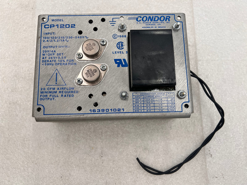 Condor CP1202 Power Supply IN: 100/120/220/230/240vac 2.4/2/1.2/1A OUT: 20v/4A