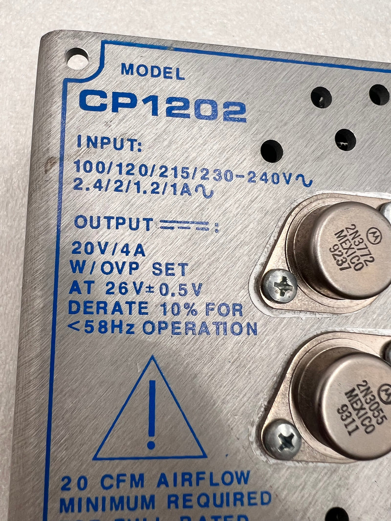 Condor CP1202 Power Supply IN: 100/120/220/230/240vac 2.4/2/1.2/1A OUT: 20v/4A