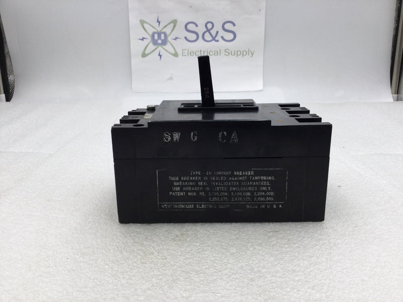 Westinghouse EH3025 25 Amp 3 Pole 480 VAC Molded Case Circuit Breaker