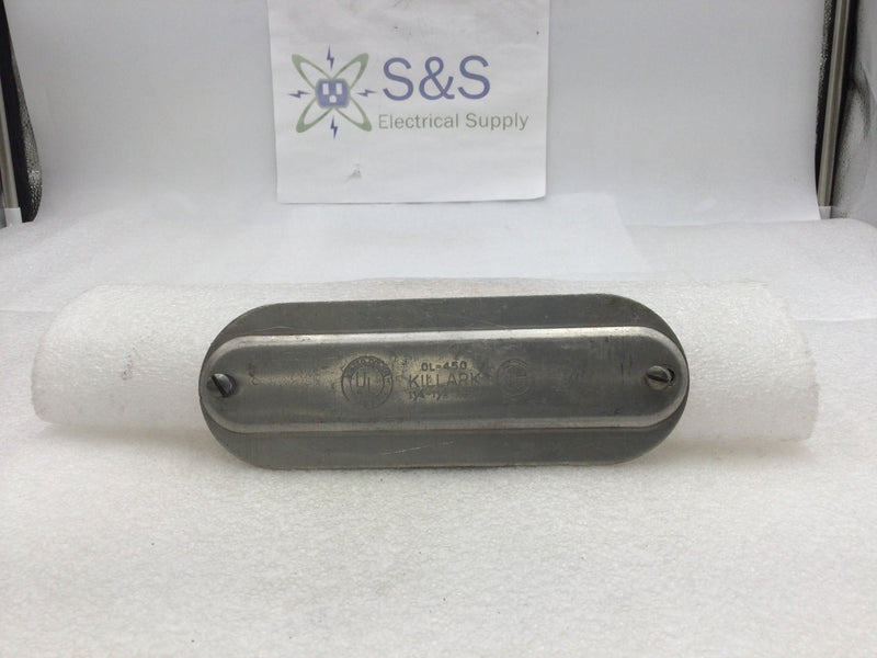 Lot of 2 Killark OL-450 1-1/4" to 1-1/2" Aluminum Conduit Body Cover