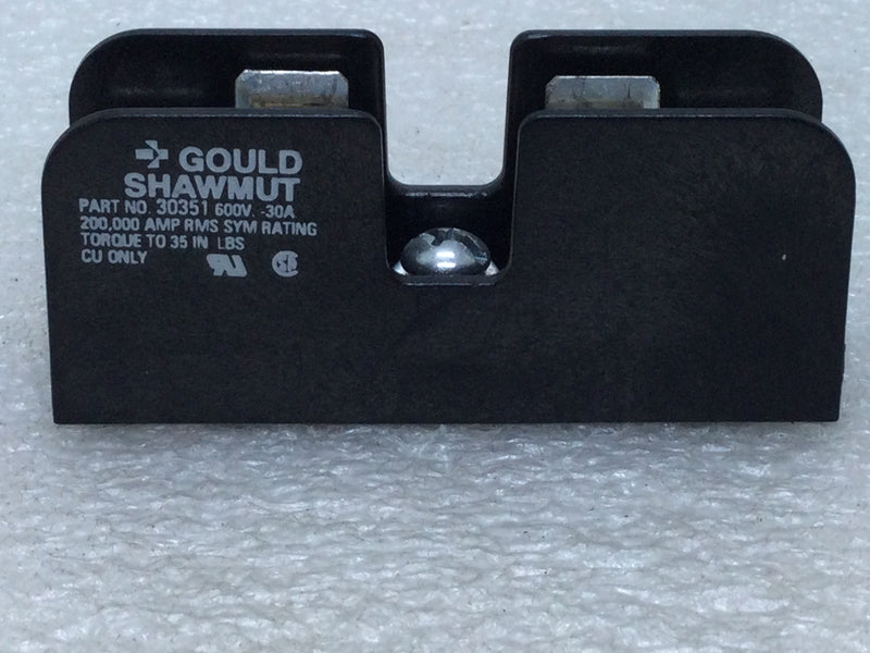 Gould/Shawmut 30351 Fuse Holder 30 Amp 600V Single Pole Fuse Block