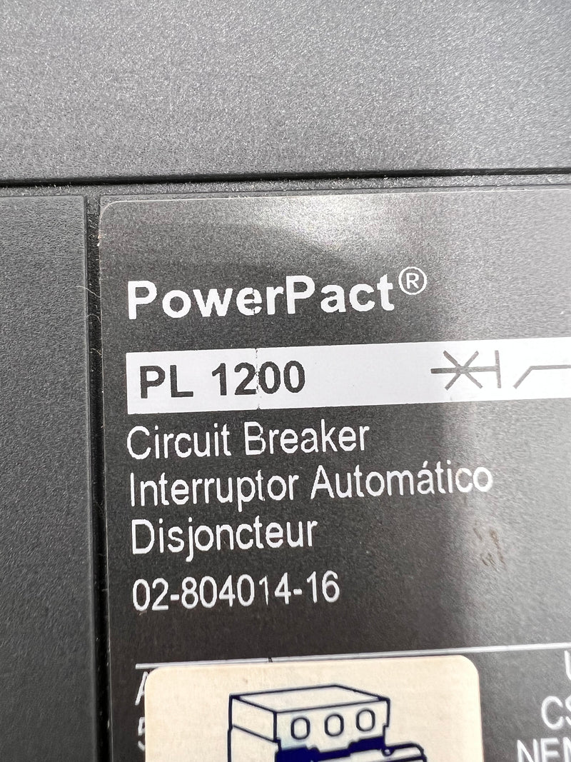 Square D PLF34120CU31AAFULYEY001 Pole 1200A 600VAC PowerPact P Series Circuit Breaker