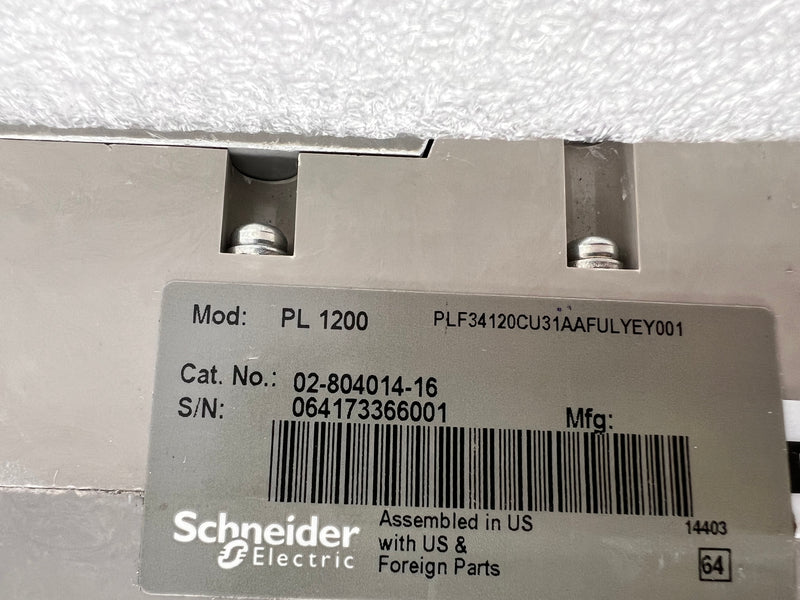 Square D PLF34120CU31AAFULYEY001 Pole 1200A 600VAC PowerPact P Series Circuit Breaker