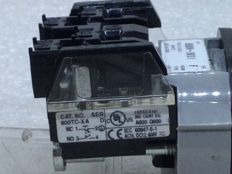 Allen-Bradley 800H-JR91 3-Position Selector Switch Ser.F