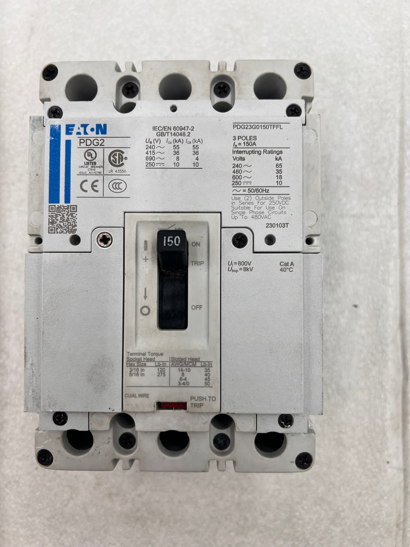 Eaton PDG23G0150TFFL 150 Amp 600v 3 Pole Breaker