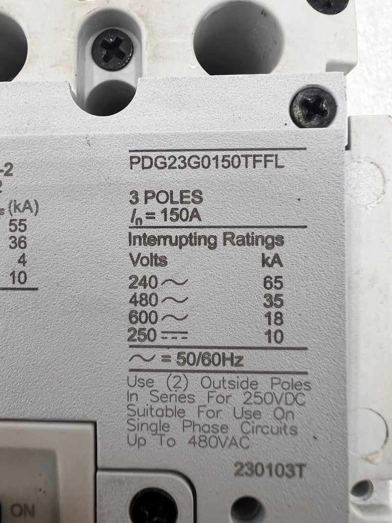 Eaton PDG23G0150TFFL 150 Amp 600v 3 Pole Breaker