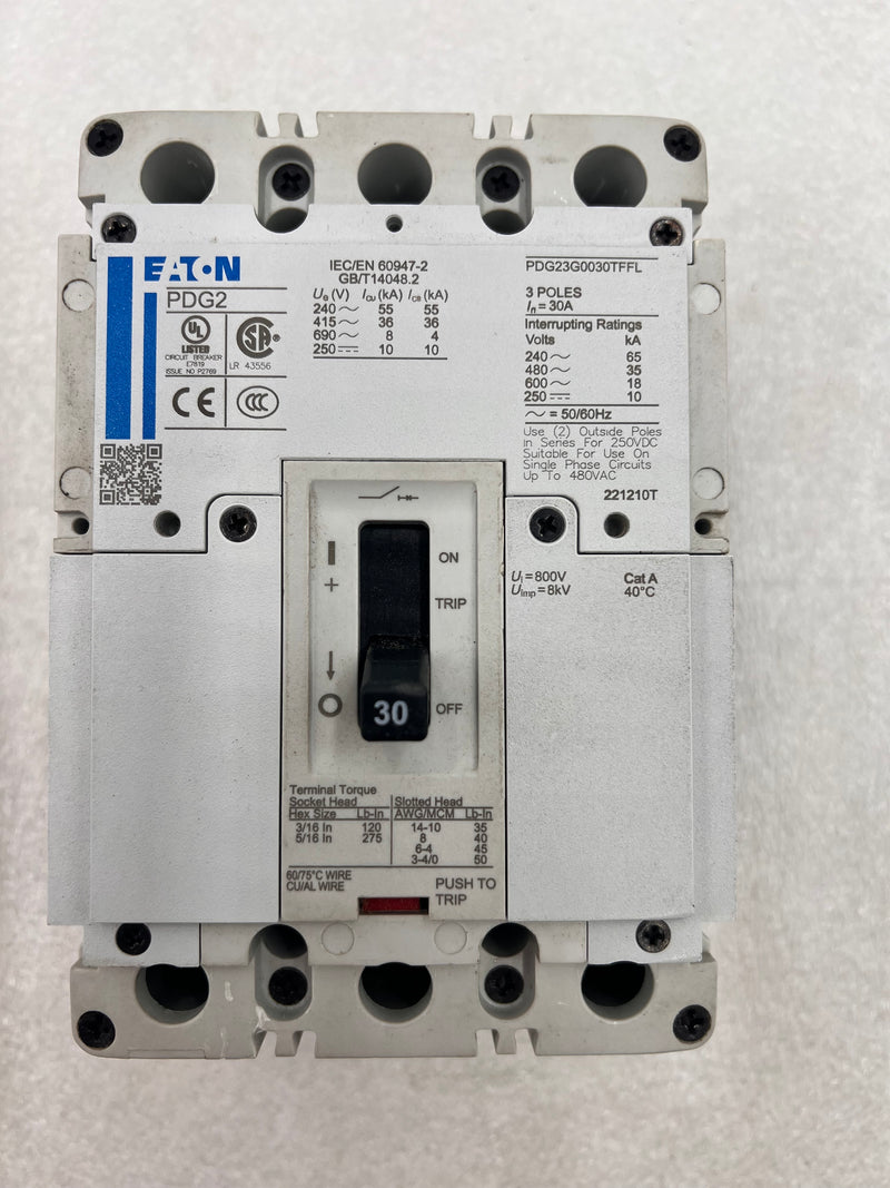 Eaton PDG23G0030TFFL 30 Amp 600v 3 Pole Breaker