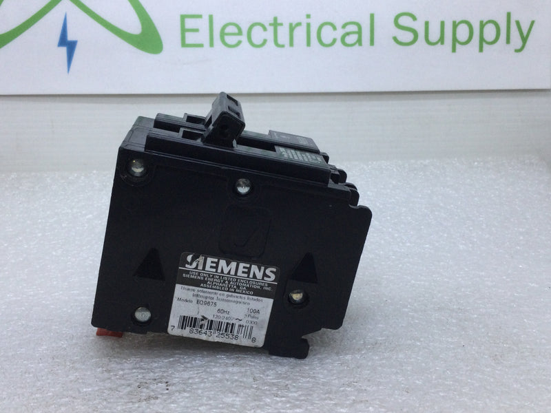 Siemens EQ9675 100 Amp Circuit Breaker 2 Pole 120/240v W/Red Clip