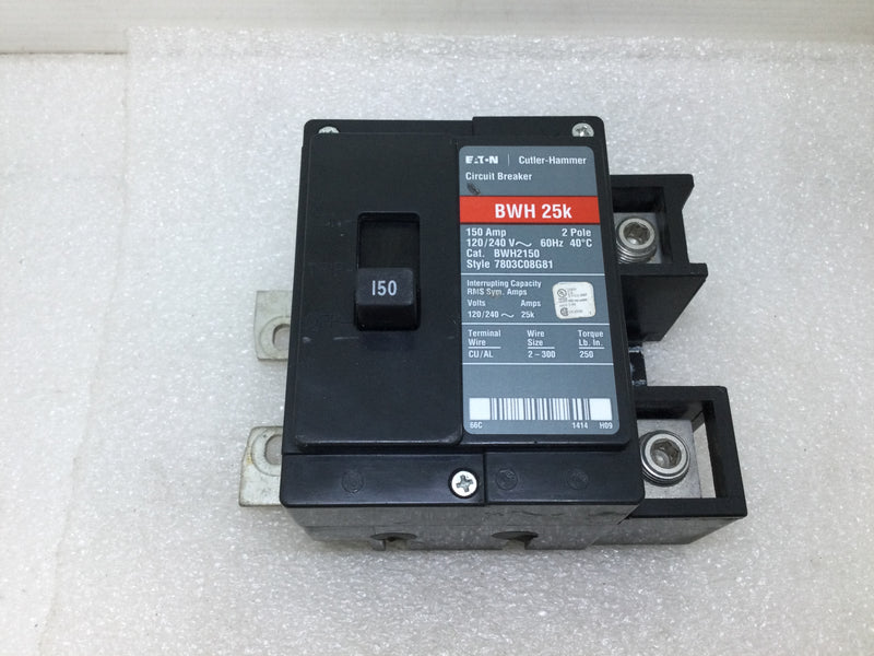 Eaton Cutler Hammer BWH2150 2 Pole 150 Amp120/240V Circuit Breaker