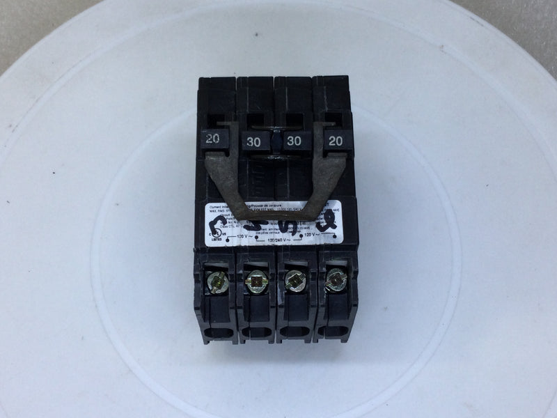 Siemens/Murray Q22030CT 20/30/30/20 Amp 4 Pole 120/240V Circuit Breaker