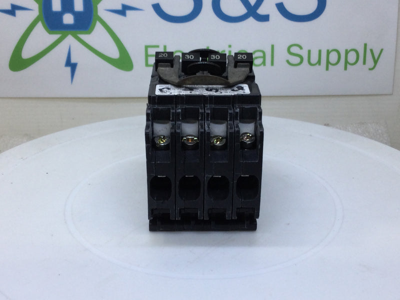 Siemens/Murray Q22030CT 20/30/30/20 Amp 4 Pole 120/240V Circuit Breaker