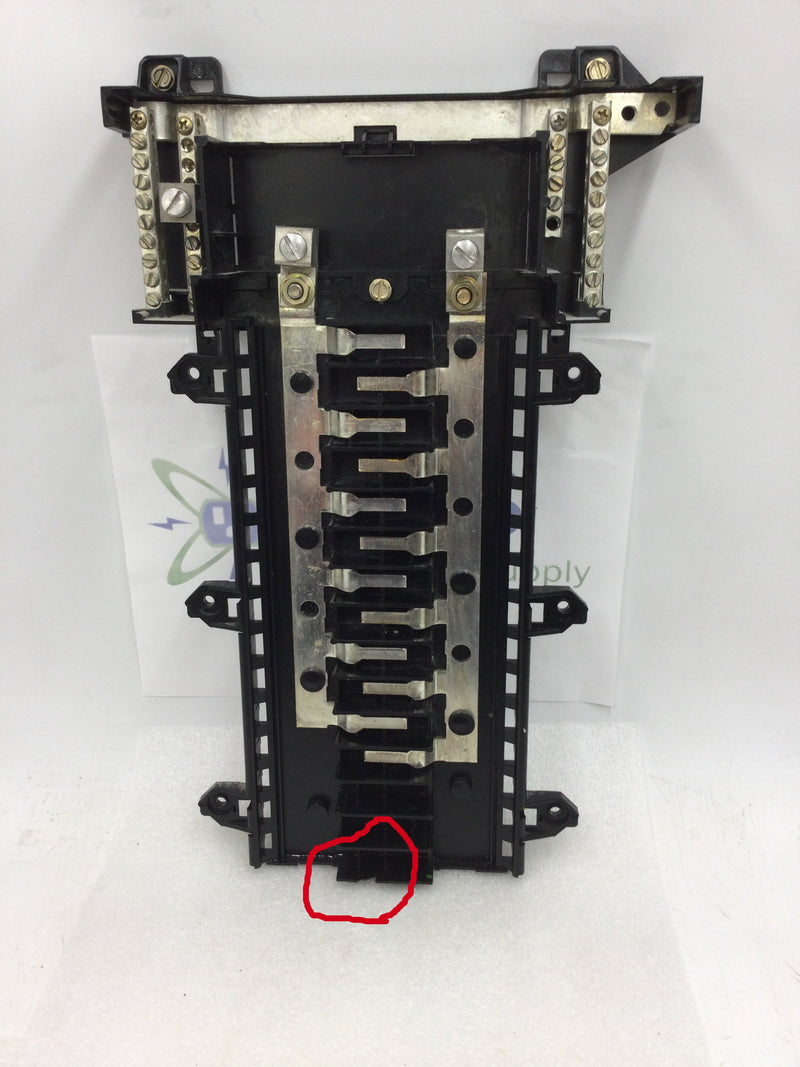 Square D QON24L125 12 Space/24 Circuit 125 Amp Main Load Center Guts Only 9" x 16"