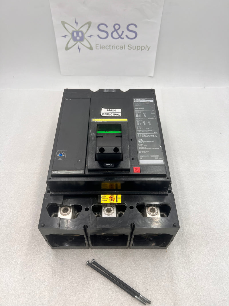 Square D MGP36800 800 Amp 600v 3 Pole MG800 PowerPact Circuit Breaker