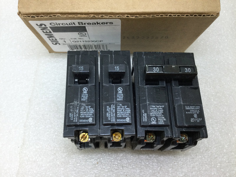 Siemens Q2115230CP  2-Q115, 1-Q230 Circuit Breaker Pack