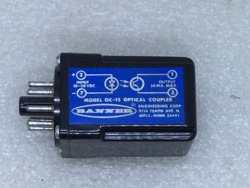 Banner Engineering OC-12 Optical Coupler Input 10-28VDC Output 50Ma. Max 8-Pins