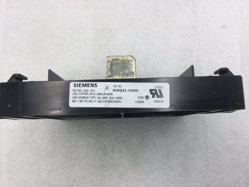 Siemens IO202L1200 200 Amp 2 Space Load Cener Guts Only 7" X 4"