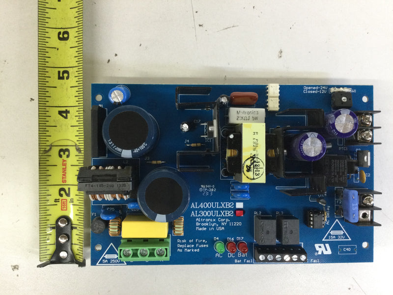 Altronix AL300ULXB2 UL Recognized Power Supply/Charger Board, Input 115VAC 60Hz at 3.5A, Single Output, 12/24VDC at 2.5A