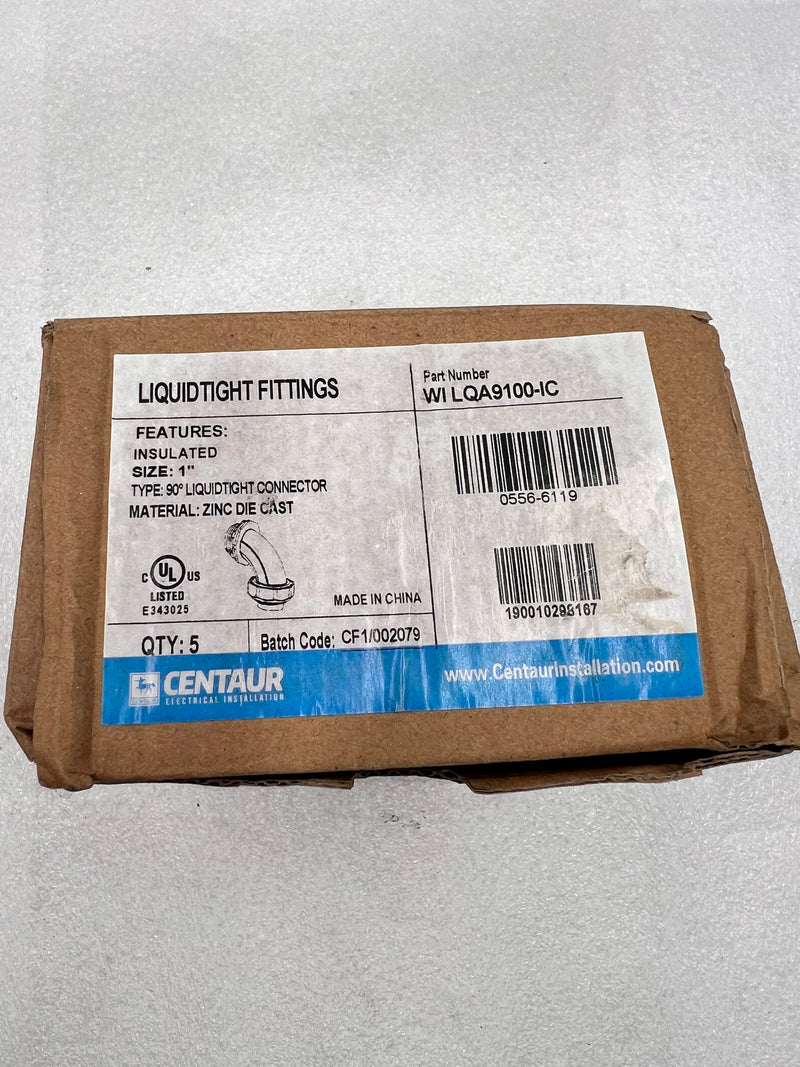 Centaur WI LQA9100-IC  1" 90 Liquidtight Connector Zinc Diecast (Lot of 5)