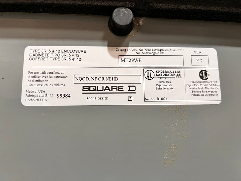 Square D NQOD430M100CU Series E2 30 Space 100 Amp 208Y/120V(Delta) 3 Phase 4 Wire 21" X 30"