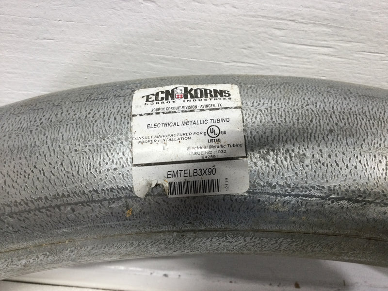 ECN KORNS EMTELB3X90 3" 90 Degree EMT Conduit Elbow