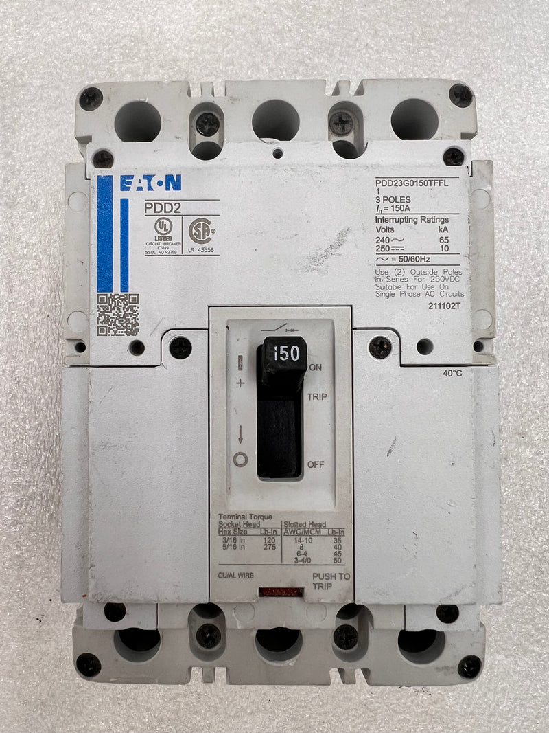 Eaton Cutler Hammer PDD23G0150TFFL 150 Amp 2 Pole Breaker PRL4 Panel Series