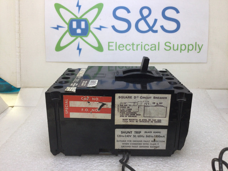 Square D FAL340701021 70 Amp 3 Pole 480V Circuit Breaker w/Shunt Trip