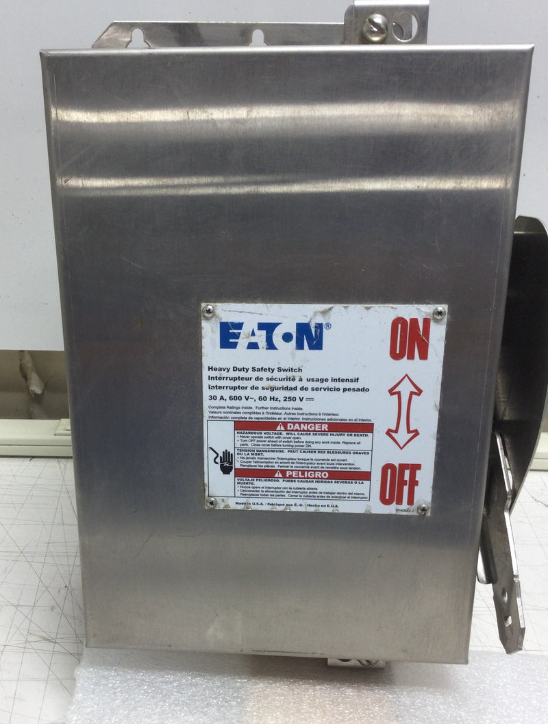 Eaton DH361UWKN316 Safety Switch 30 Amp 3 Pole 4 Wire 600 VAC Type 4 Enclosure