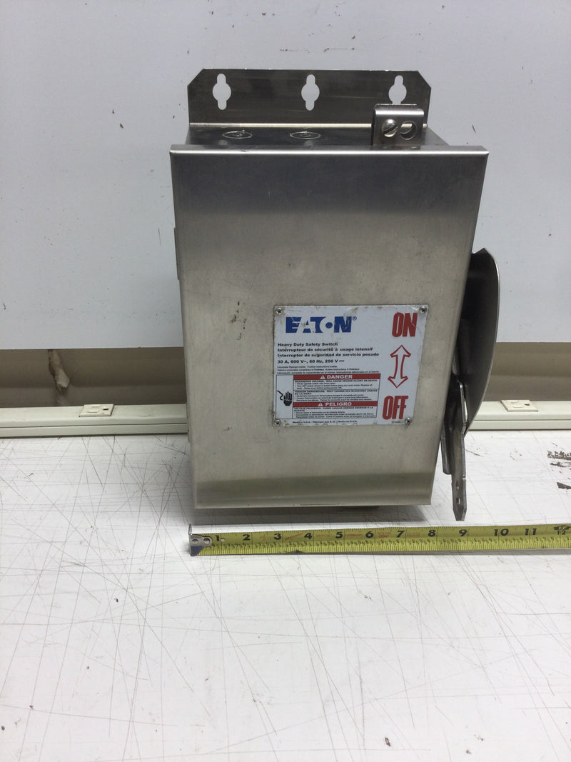 Eaton DH361UWKN316 Safety Switch 30 Amp 3 Pole 4 Wire 600 VAC Type 4 Enclosure