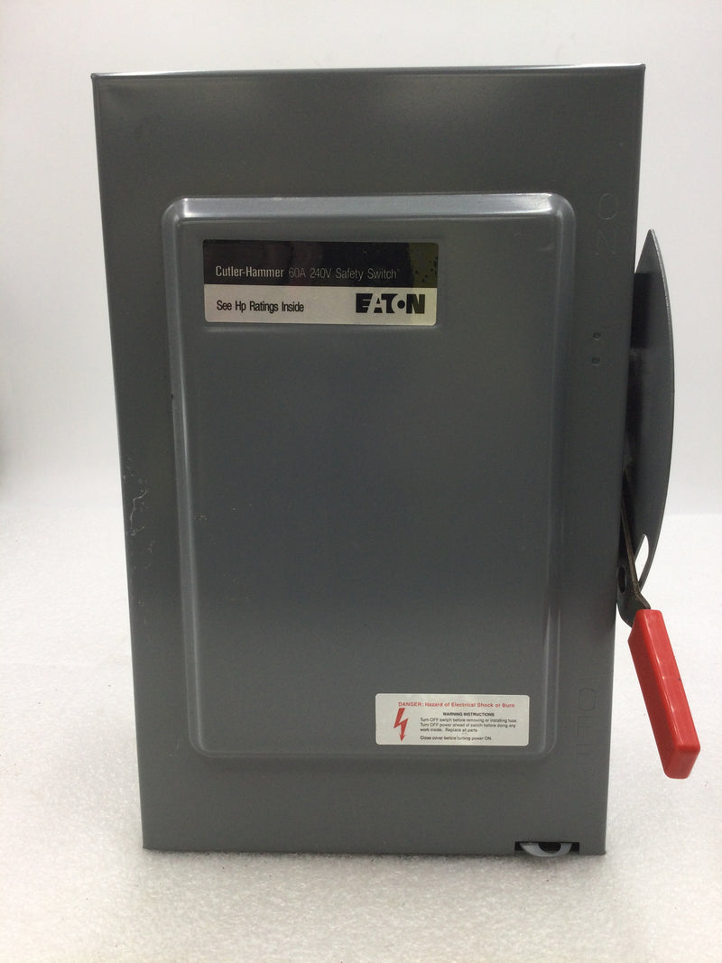 Eaton DG322UGB Single Phase 30A 240VAC Non-Fused General Duty Safety Switch