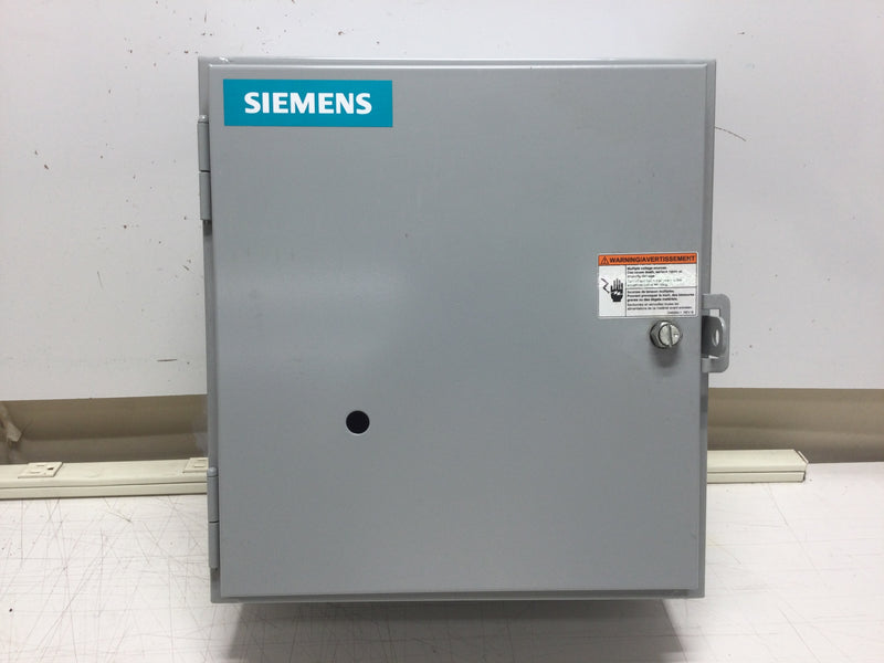 Siemens LEN00B004120A Lighting and Heating Contactor 20 Amp 277 VAC Single Phase 277/480 VAC 3 Phase in NEMA 12 Enclosure