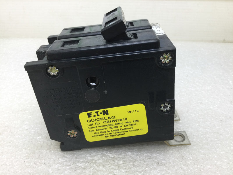 Eaton/Cutler-Hammer QBHW2040 2 Pole 40A 120/240VAC 22kAIC Type QBHW Circuit Breaker