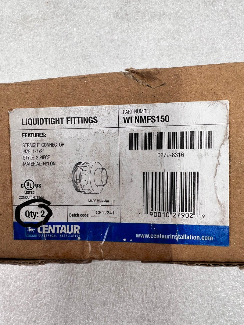 Centaur WI NMFS150 Liquidtight 1 1/2" Straight Connector (2 Piece)