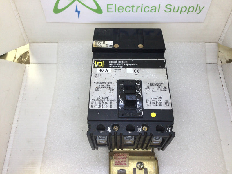 Square D FC34040 40 Amp 3 Pole 480V Circuit Breaker