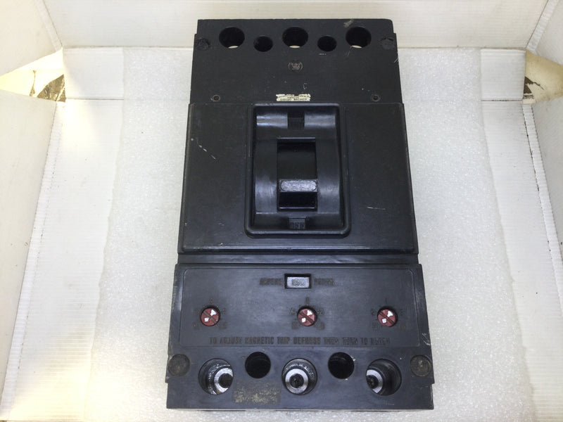 Westinghouse JA3150 225 Amp Frame 3 Pole 600Vac 150 Amp Trip Circuit Breaker