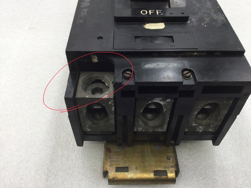 Square D LA36400 400 Amp 3 Pole 600 Vac Magnetic Trip I Line Circuit Breaker Type LA