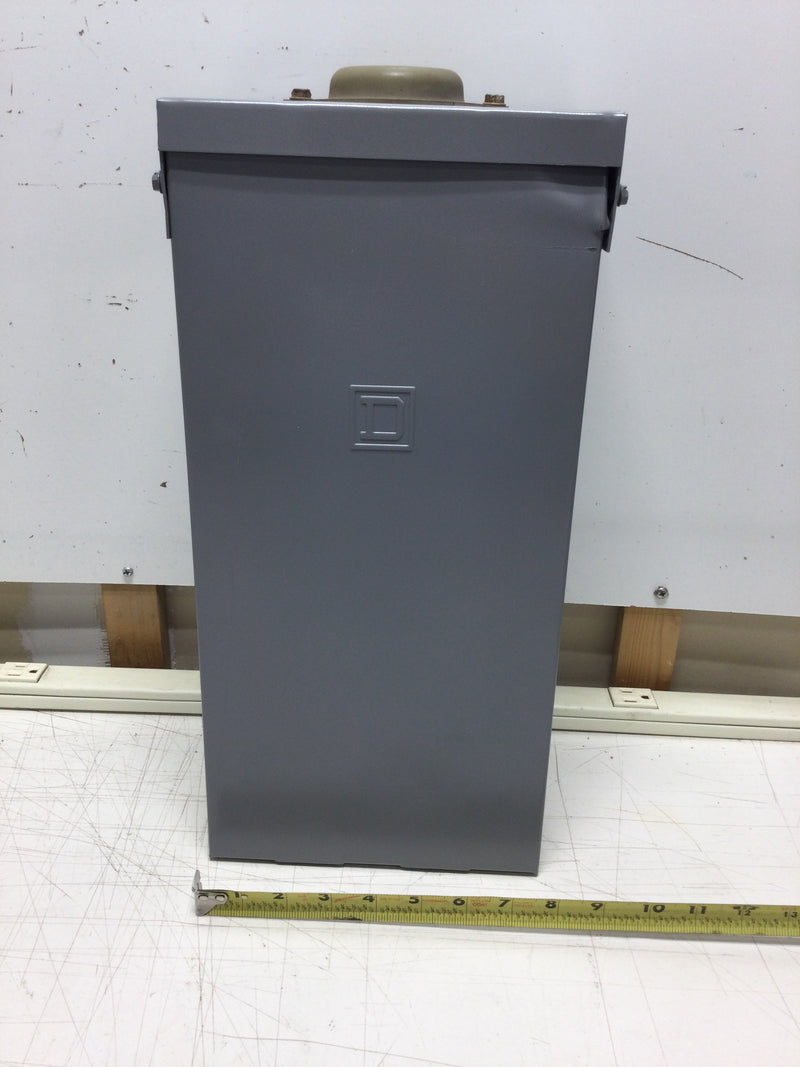 Square D 100 Amp 6 Space/12 Circuit Panel with 1 Each 120 VAC and 240 VAC Outlets 8" X 16.5"