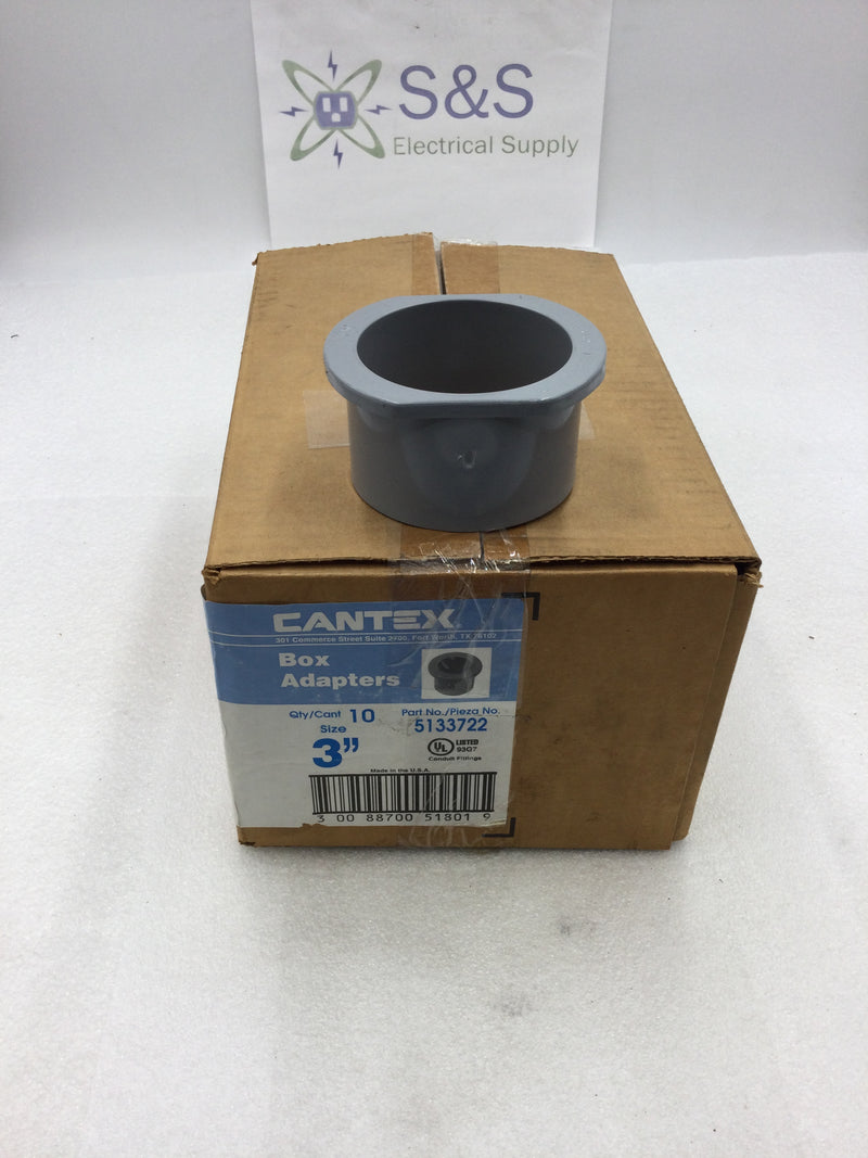 Cantex 5133722 3" PVC Box Adapters (Box of 10)