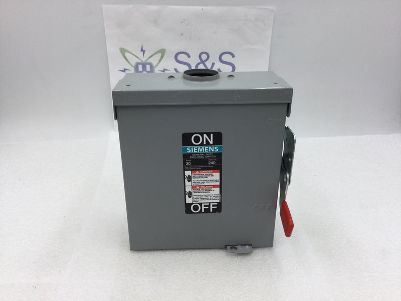 Siemens GNF321R Type 3R General Duty Non-Fused Safety Switch 30 Amp 3 Pole 240 VAC