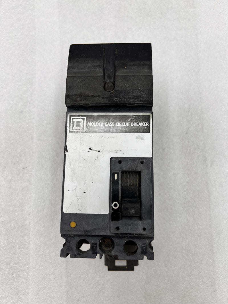 Square D FA26015AC 15 Amp 2 Pole 600 VAC I-LIne Circuit Breaker