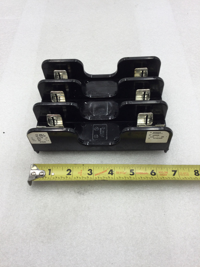 Gould Shawmut 60323 Fuse Block Holder 30 Amp 600 VAC 3 Pole