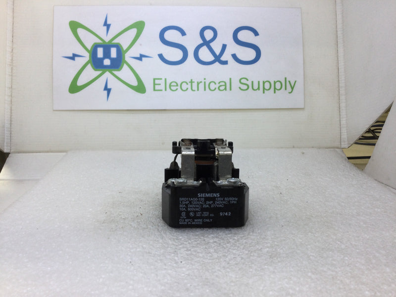 Siemens SRD11AG0-120 General Purpose Power Relay 120/240/277/600 VAC Single Pase 2 HP at 240 VAC