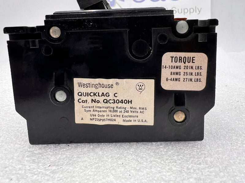 Westinghouse QC3040H Quicklag 40 Amp 3 Pole Circuit Breaker