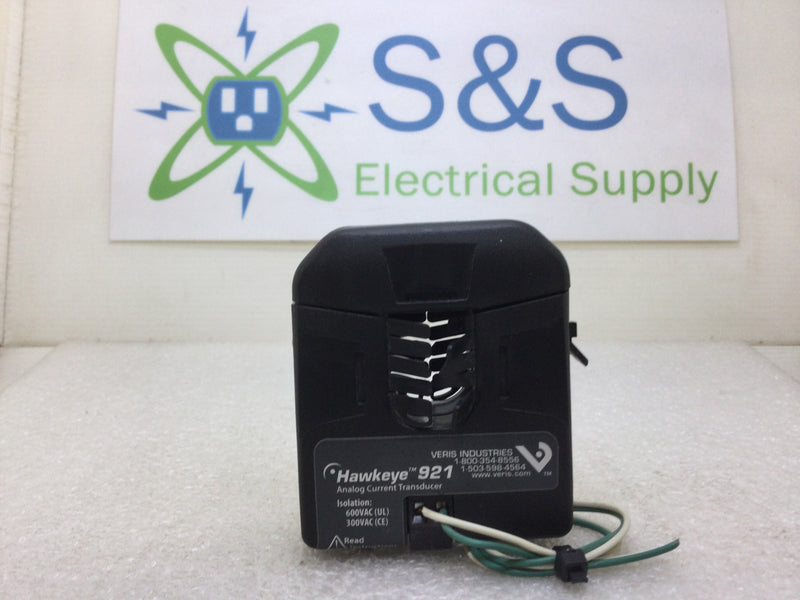 Veris Industries Hawkeye 921 30 to 120 Amp Adjustable Analog Current Transducer with 4-20 MA 24 VAC/DC SPST Relay