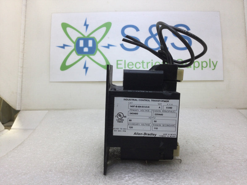 Allen-Bradley 1497-B-BASX-0-N Industrial Control Transformer Primary 240/480 VAC Secondary 110/120 VAC