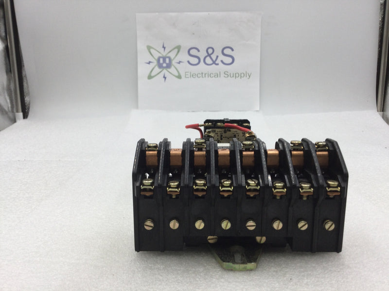 Square D 8903LXO80 30 Amp 8 Pole 277-600 VAC 60Hz Lighting Contactor with 120 VAC Coil