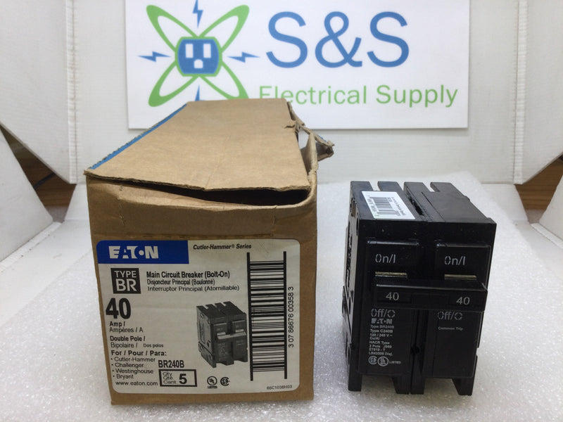 Eaton/Cutler-Hammer BR240B/C240 40 Amp 2 Pole 120/240V Circuit Breaker