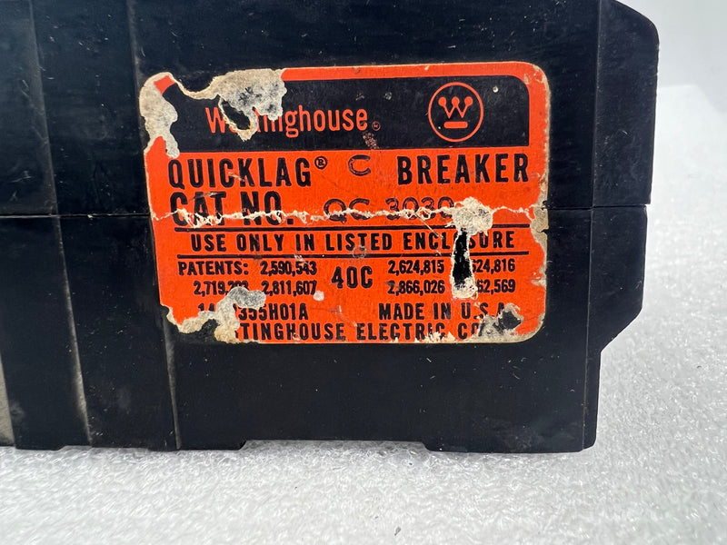 Westinghouse QC3030 3 Pole 30 Amp 240v Circuit Breaker