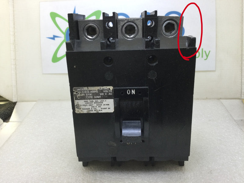 Square D Q2M3200MT 3 Pole 200 Amp 240VAC Type Q2MT Circuit Breaker