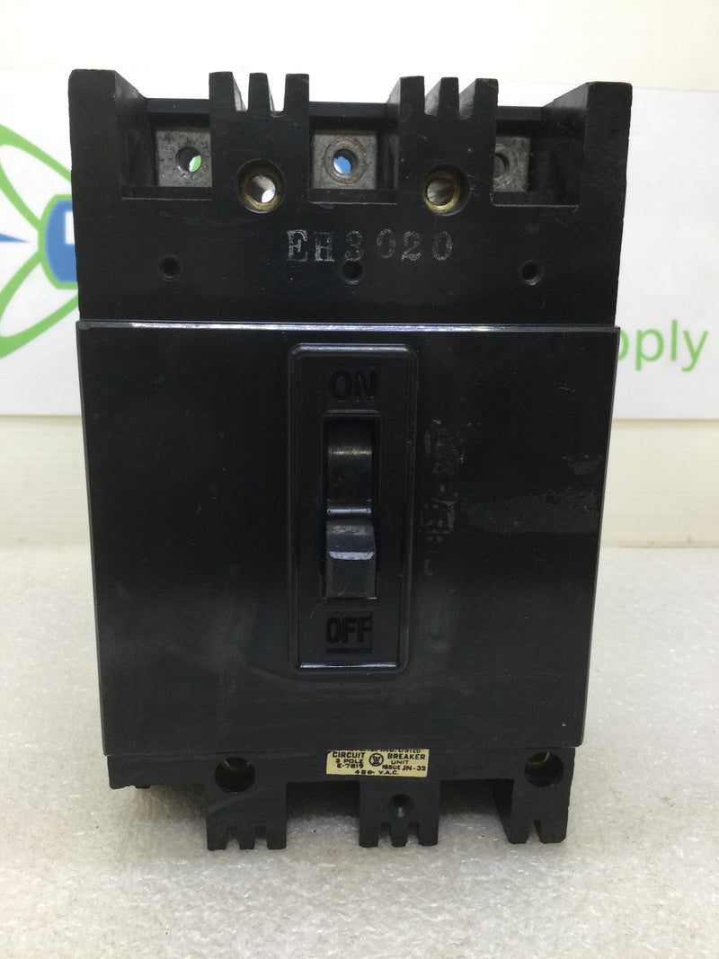 Westinghouse EH3020 20 Amp 3 Pole 480Vac Circuit Breaker